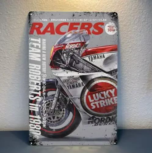 Affiche de moto en métal Racer GP Roberts, à collectionner, 18 panneaux, 20x30cm
