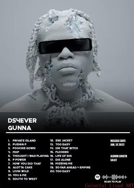 Lil Baby My Turn Gunna Drip Hip Hop Music Album Canvas Painting, Star Poster Prhonneur, Wall Art for