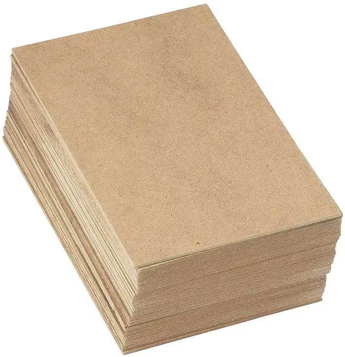 Panneau de bois MDF marron, panneau de fibres de densité moyenne, 150x200mm, 2mm d'épaisseur, 10 paq