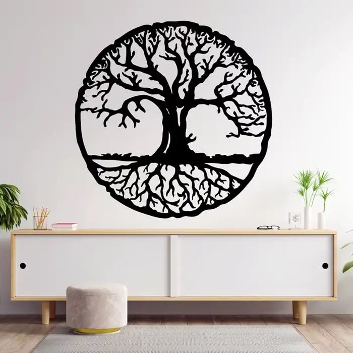 Grand autocollant mural arbre de vie rond, autocollant mural en vinyle, décor parfait pour la maison