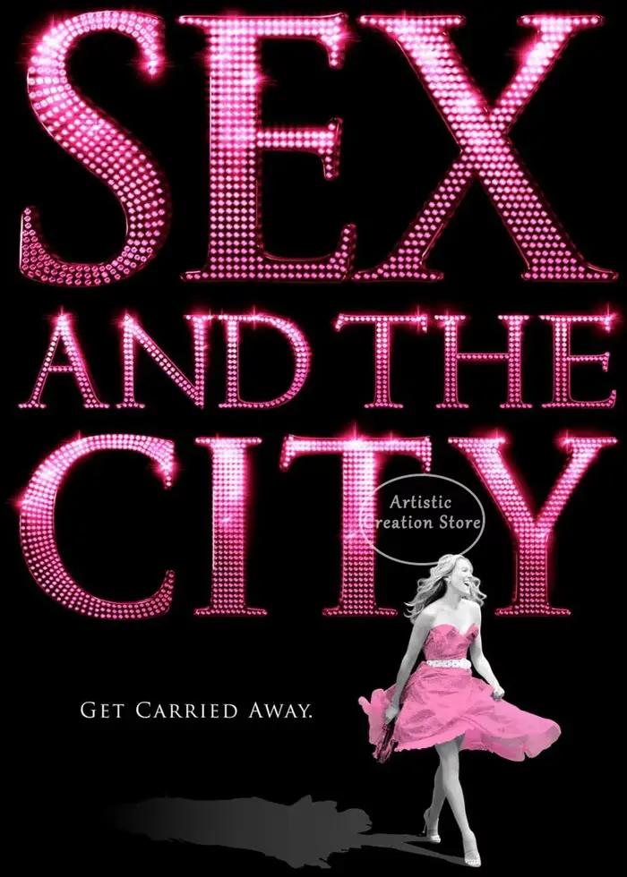 Affiche de la série télévisée classique Sex and The City, Carrie et Mr Big, impression sur toile, dé