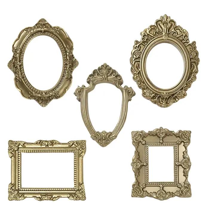 Lot de 5 mini cadres photo en résine dorés, accessoires de photographie, artisanat DIY, décoration m