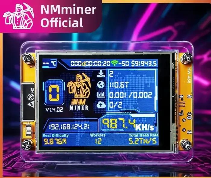 NMMiner NerdMiner V2 Hashrate Lucky Miner ESP32 Écran intelligent 2,8 pouces Crypto Solo Lottery 960