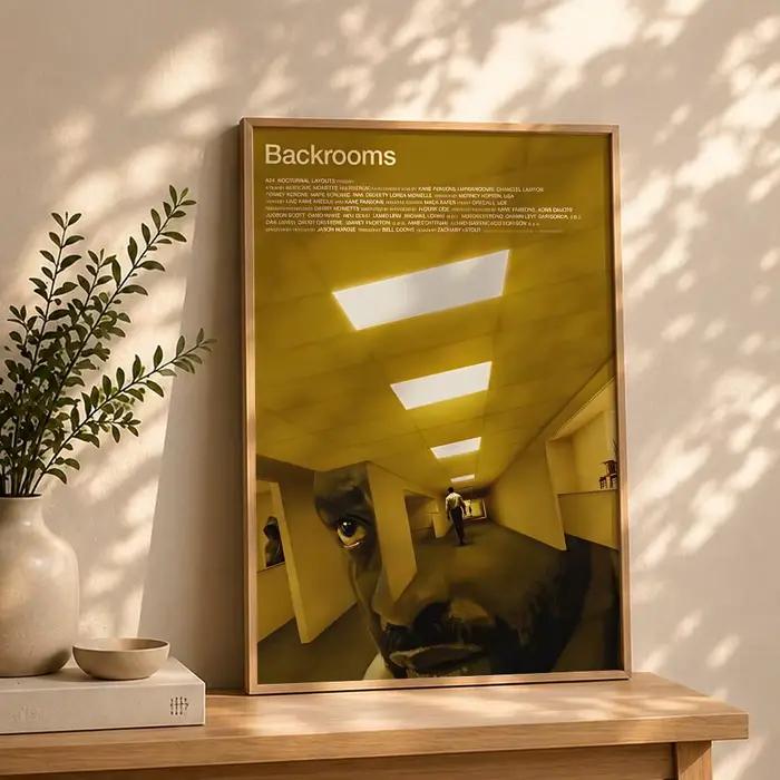 Affiche de film Backrooms HD, autocollante, imperméable, idéale pour la maison, le bureau, la chambr