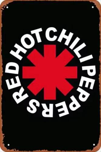 RHCP Logo rouge piment fort poivrons rouge piment chaud décor étain signe affiche en métal