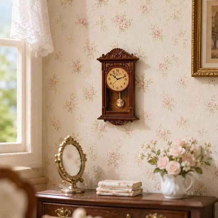 Mini réplique d'horloge murale, horloge murale pour la décoration du salon, accessoire miniature pou