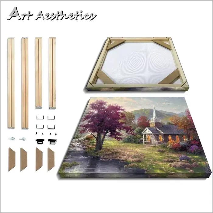Cadre en Bois Massif pour Photo, Peinture Diamant, Toile, Bricolage, Sycamore, 30x40, 40x50, 50x50,4