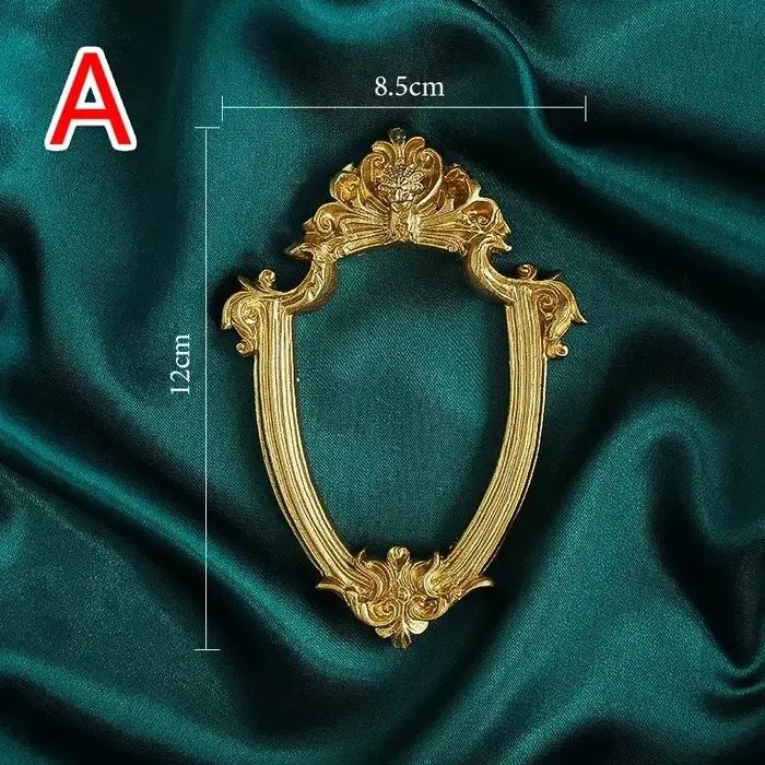 Cadre Photo rétro doré, bijoux pour Nail Art, décoration de la maison, arrière-plan de photographie,