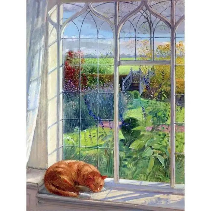 Peinture au diamant, paysage de fenêtre, mosaïque de diamants, art fait main, cadeau créatif exquis,