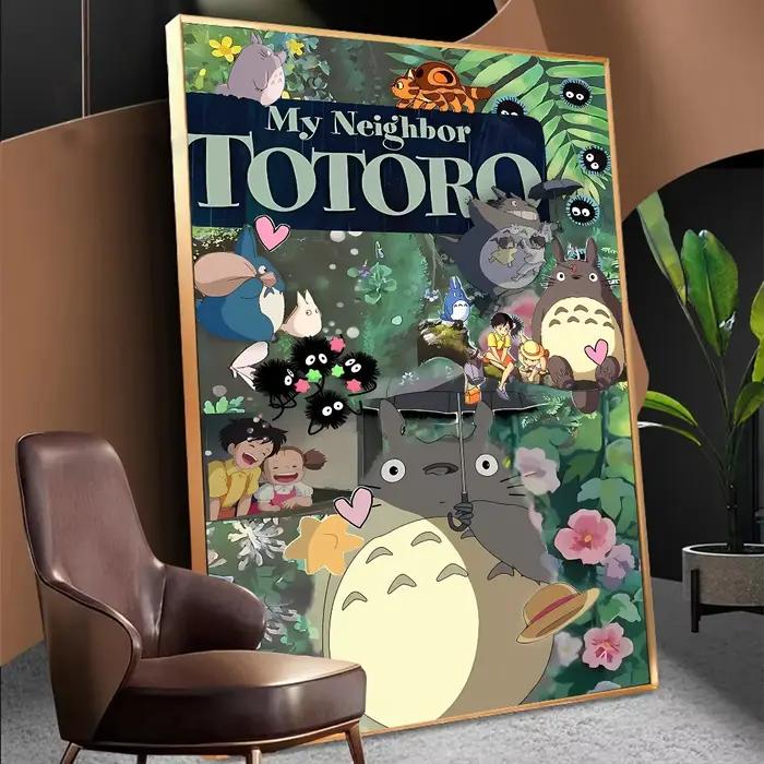 Affiches de dessin animé Studio Ghibli mon voisin t-totoro, autocollant en papier blanc collant, déc