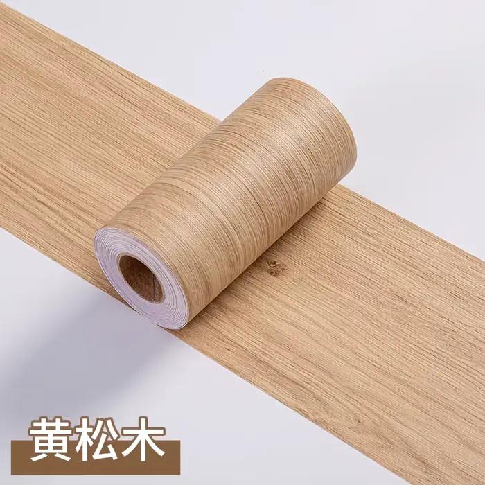 Autocollants muraux pour plinthes en Imitation de Grain de bois épais, 1 rouleau, décoration d'angle