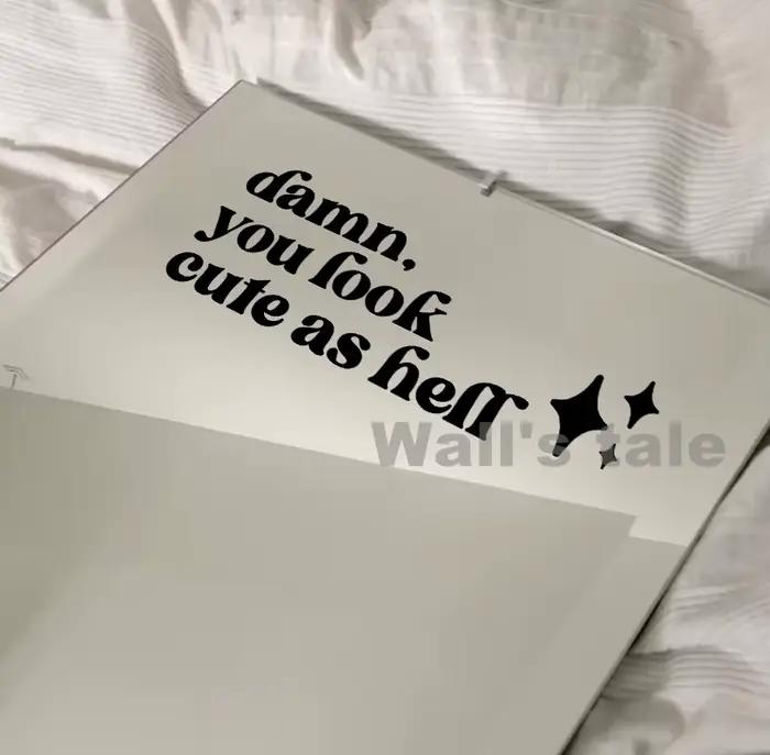 Autocollant d'affirmation de miroir, autocollant en vinyle avec citation de l'enfer, cadeau de demoi