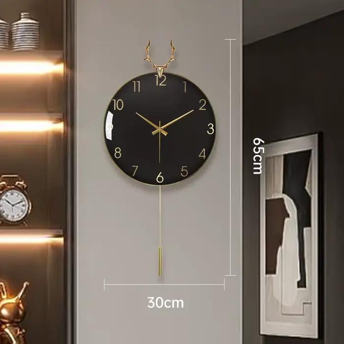 Horloge murale en verre chic, design européen moderne et élégant, décoration de salon, tableaux mura