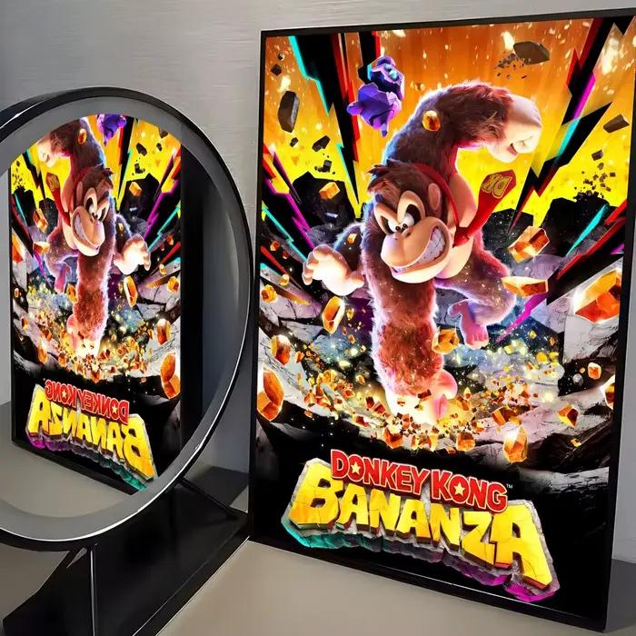 Affiche D-donkey Kong B-bananza, esthétique haut de gamme, imperméable, pour salon, bar, décoration 