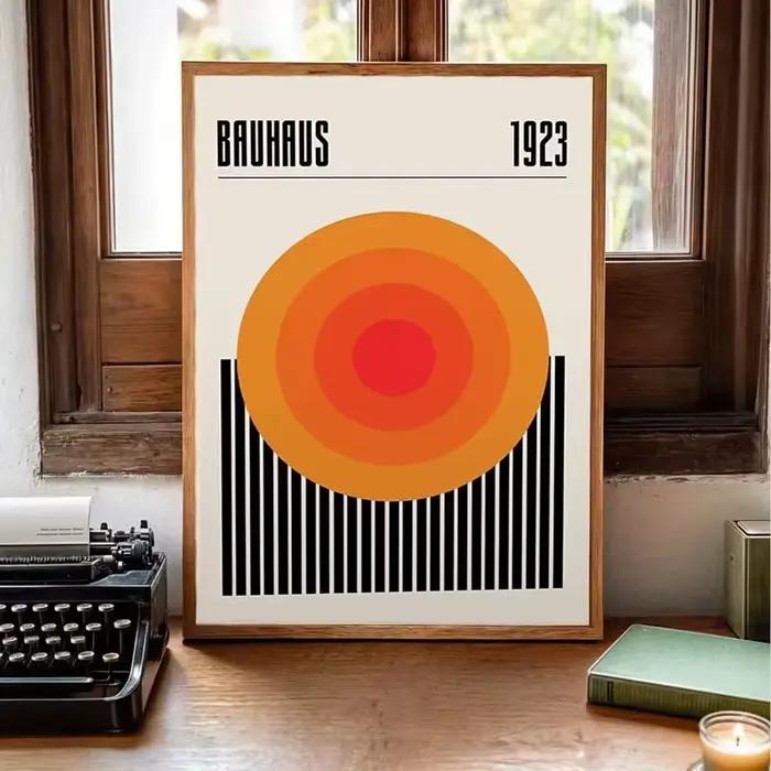 Impression d'art mural géométrique circulaire Bauhaus moderne 1923, peinture sur toile, affiche, ima