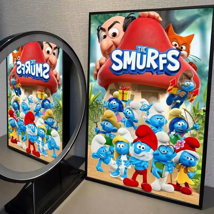 Affiche imprimée de dessin animé s-murfs, A5, A4, A3, A2, décor artistique mural pour chambre, burea