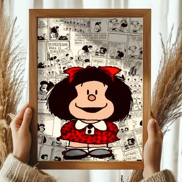 Affiche de dessin animé M_Mafalda classique populaire, autocollants muraux décoratifs, impression de