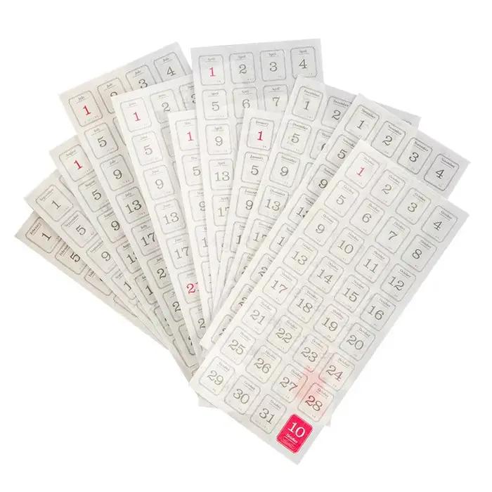 Calendrier autocollant 365 jours date bâton étiquettes décoratif Scrapbooking journal Album planific