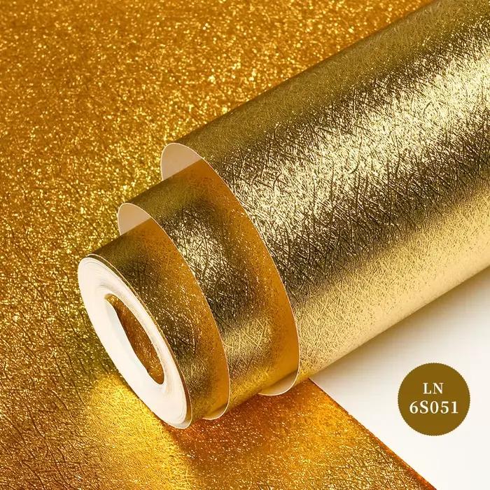 Papier peint à fleurs européennes imperméables, papier peint suspendu au plafond, feuille d'or convi