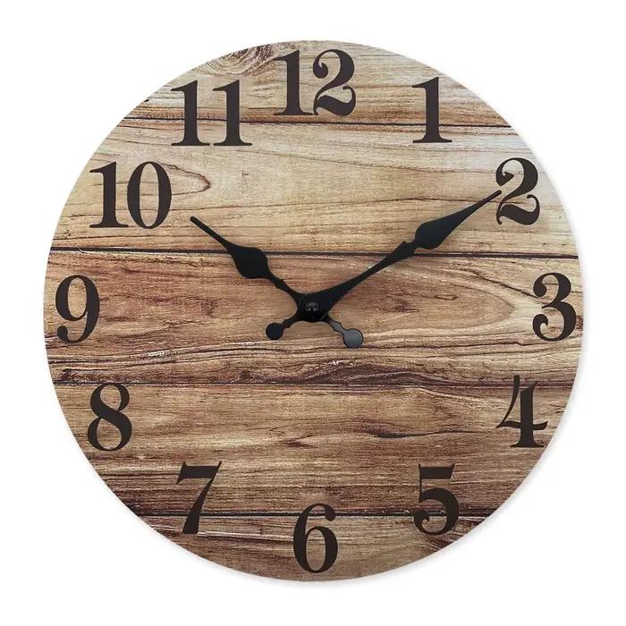 Rétro vieille planche de bois modèle horloge murale en bois salon chambre cuisine décoration de la m