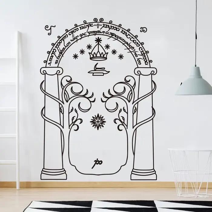Seigneur de Rin autocollant mural chambre salon Film seigneur mines de Moria porte LOTR autocollant 