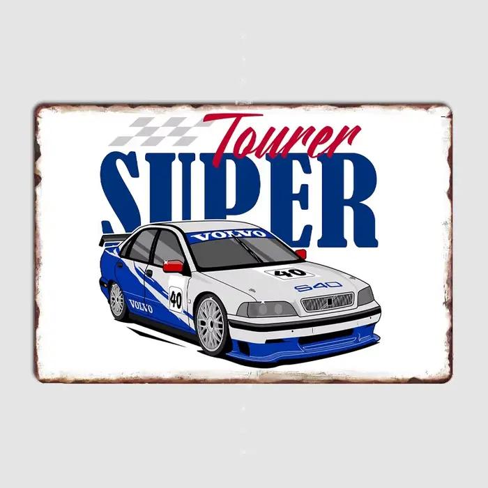 Affiches rétro de voiture de rallye S40 BTCC Sierra Cosworth P10 JTCC, panneau métallique, décoratio