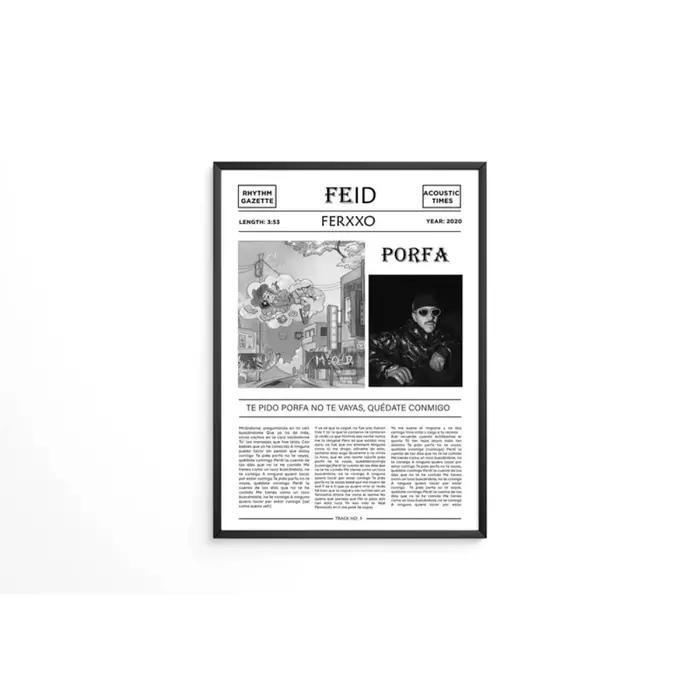 Couverture d'album de musique Pop 2023, affiche Feid, esthétique Hip Hop rappeur MOR, No Le Temas a 