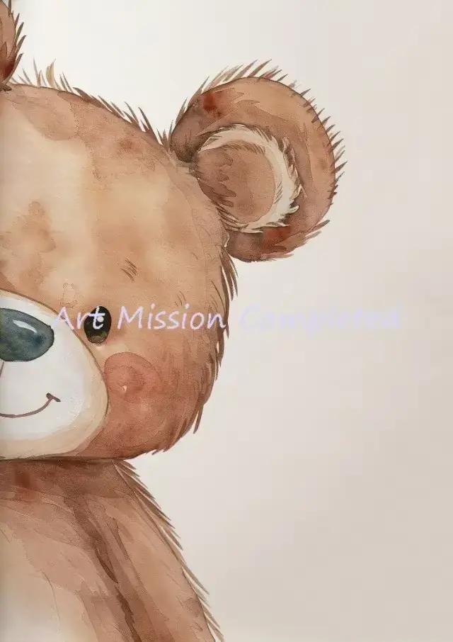 Peinture sur toile d'animaux mignons, éléphant, ours, lion, singe, tigre, renard, affiches à l'aquar