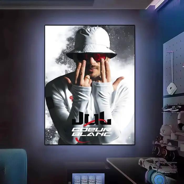 Affiche HD, peinture murale, art mural pour salon, décoration de la maison et cadeaux, Rapper JuL Ce