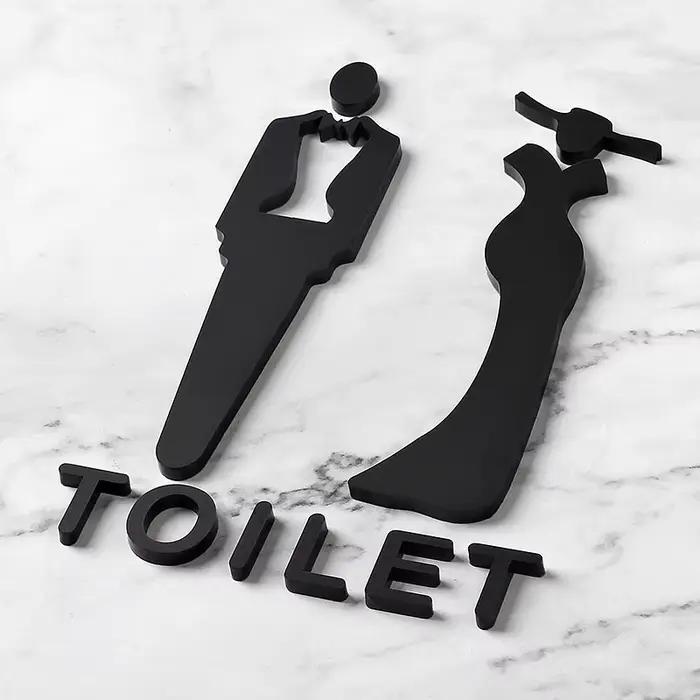 Autocollants muraux pour porte de salle de bain, toilettes, panneau d'entrée, décoration de la maiso