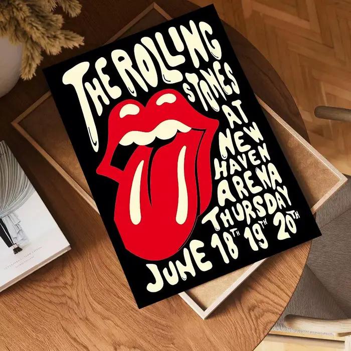 Affiche autocollante DIY du groupe de rock The Rolling Stones, impressions sur papier blanc, affiche