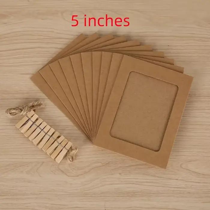 Cadre Photo en carton Photo 10 pièces, cadre Photo en papier bricolage avec Clips en bois, décoratio
