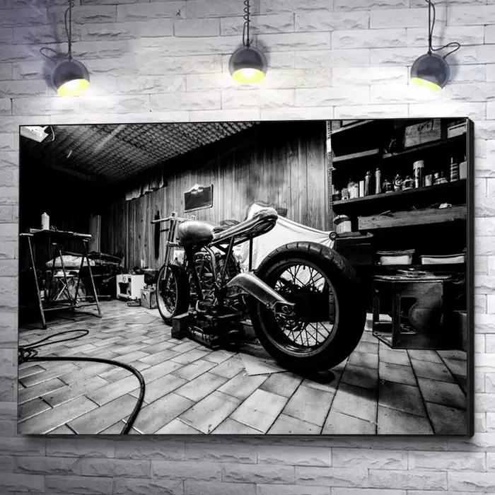 Affiche Murale Moto Vintage – Impression sur Toile Nordique pour Décoration de Salon – Peinture Rétr