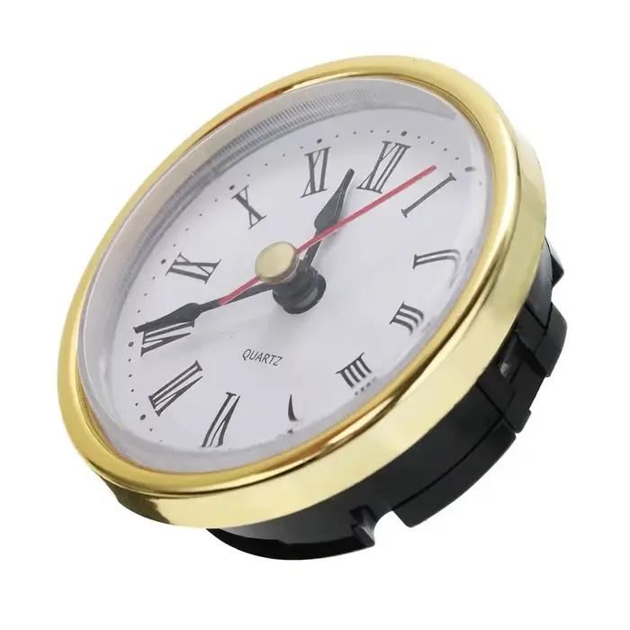 Horloge classique à mouvement à quartz artisanal, horloges rondes, insert de tête, chiffres romains 