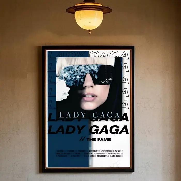 Affiche Singer L-Lady Gaga Mayhem, art HD, autocollant mural imperméable, décoration esthétique pour