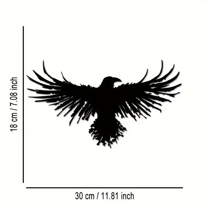 Décoration murale corbeau en métal noir unique, idéal pour apporter du charme et du style à votre sa