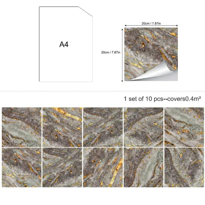 Papier peint adhésif pour carrelage mural-autocollant de sol en cristal texturé imperméable résistan