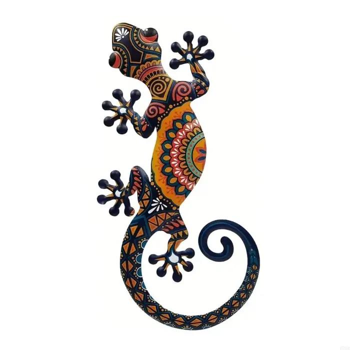 Décorations murales Geckos en métal, décoration artistique murale pour clôture extérieure, décoratio