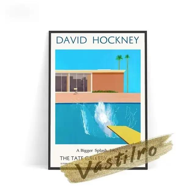 Exposition de David Hockney: peintures sur toile, impression par éclaboussures plus grandes, peintur