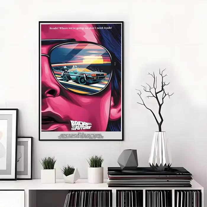 Affiche B-Back to the Future, autocollants haute définition, adaptés à la chambre à coucher, au salo