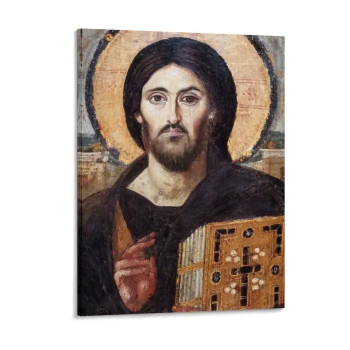 Le pantochrateur du Christ du monastère de Saint Catherine à Sinai, peintures sur toile, pub, garage