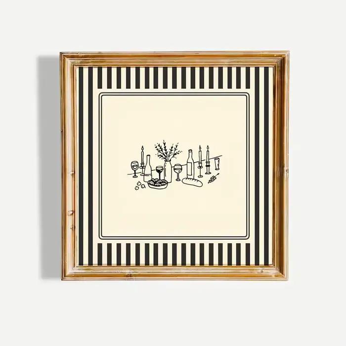 Superbe impression murale de café parisien – Illustration minimaliste au trait d'un classique « Café