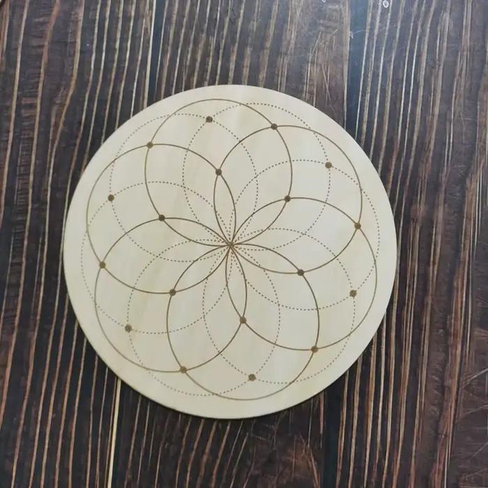 Plaques géométriques en bois pour la décoration de la maison, 15cm, panneau de grille en cristal, Ju