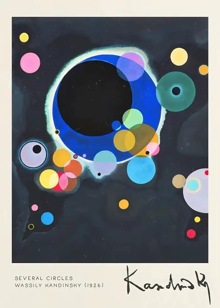 Wassily Kandinsky – peinture sur toile d'art abstrait, anneaux concentriques, affiches et imprimés d