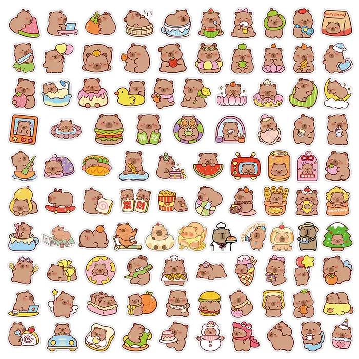 206 autocollants Capybara - Idéal pour la décoration DIY sur les bagages, le carnet et l'enregistrem