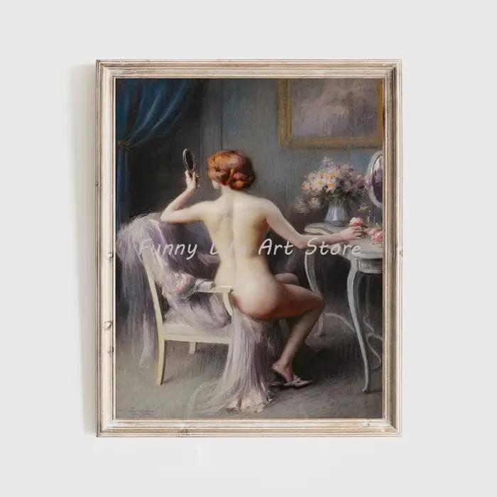 Toile de Portrait de bain de femme Vintage, affiches et imprimés, tableau d'art mural pour décoratio