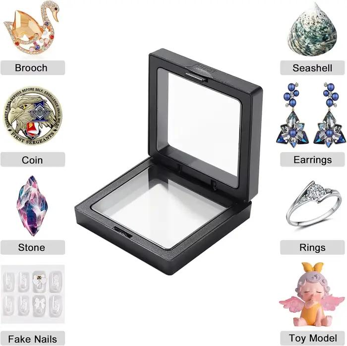 Boîte d'exposition à cadre flottant 3D, 10 pièces, présentoir à bijoux, boîte-cadeau ombre, porte-an