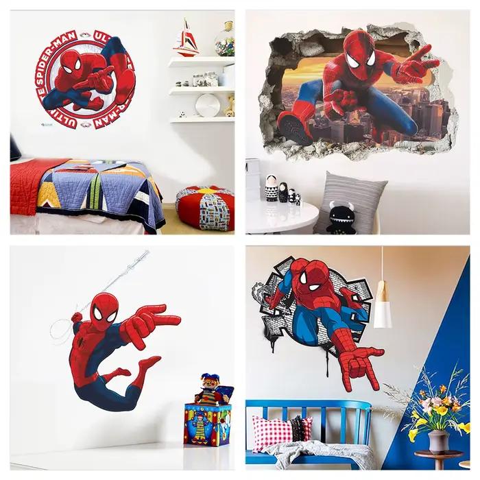 Dessin animé Spiderman Stickers muraux pour chambre d'enfants décoration de la maison 3d Super héros