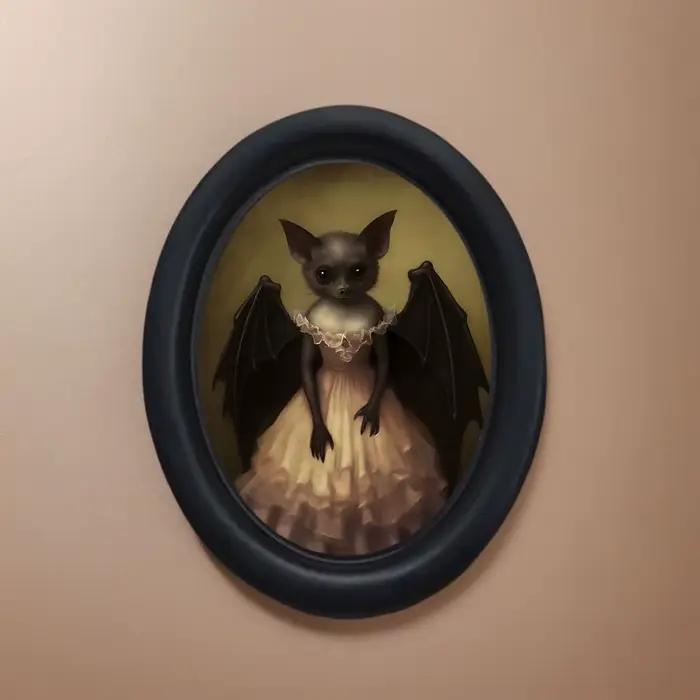 1 décoration murale de chauve-souris de style gothique sombre, ornement mural ovale noir, chauve-sou