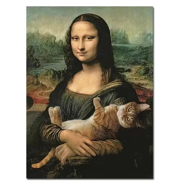 Tableaux d'art sur toile de la Mona Lisa, célèbres œuvres de Léonard de Vinci, affiches et impressio